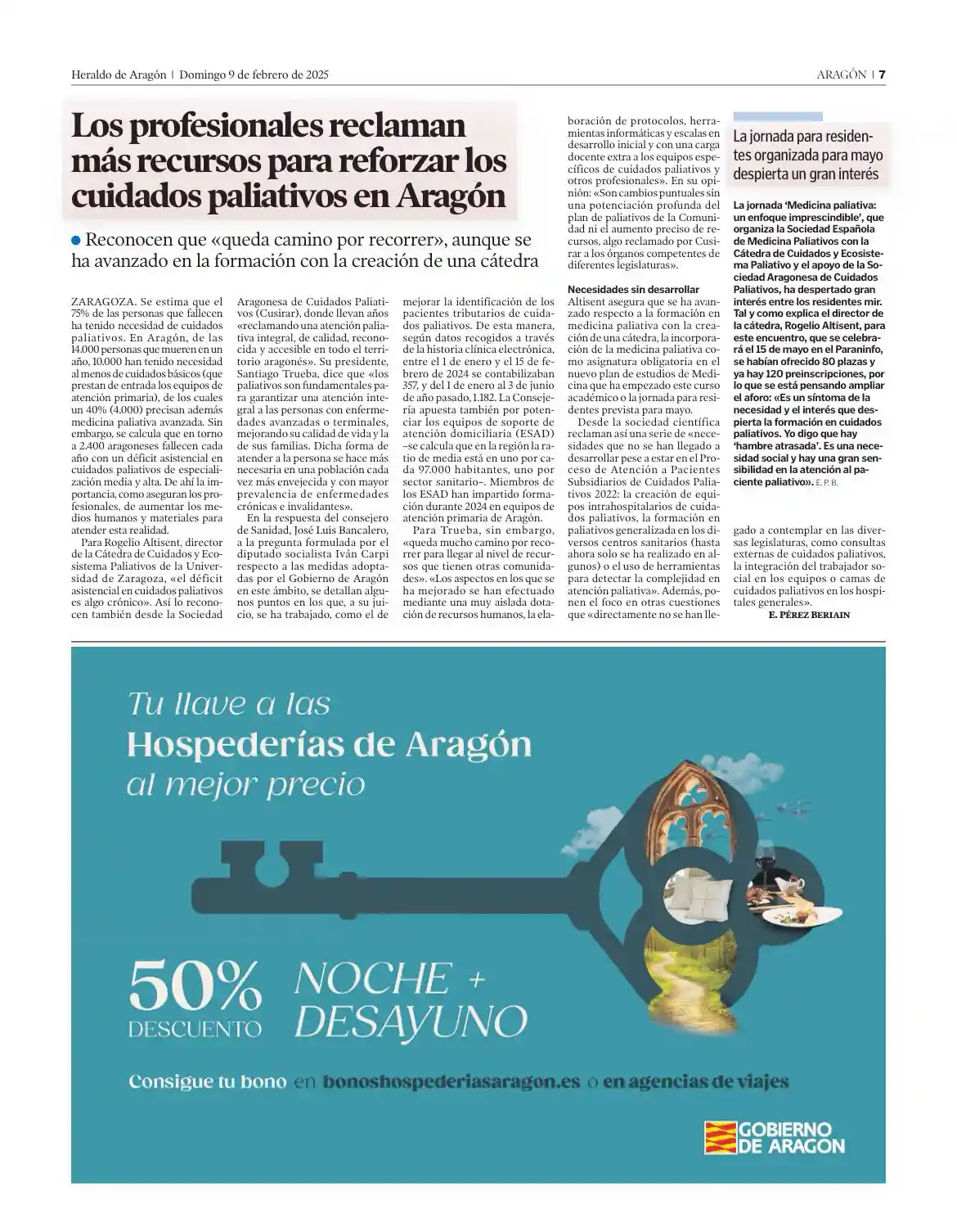 Más recursos para los cuidados paliativos en Aragón: una necesidad urgente